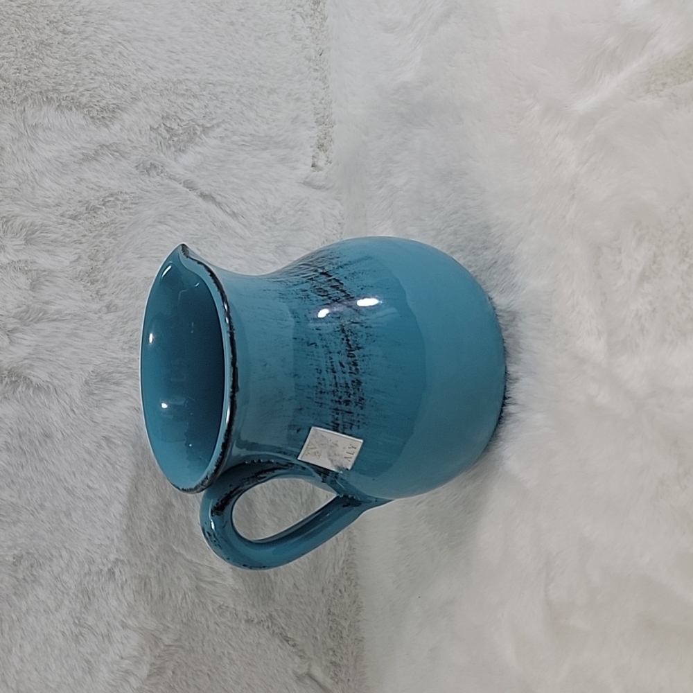 Rustic Clay PitcherItaly Made Vase-Creamer-MilkBlue Clay Pitcher